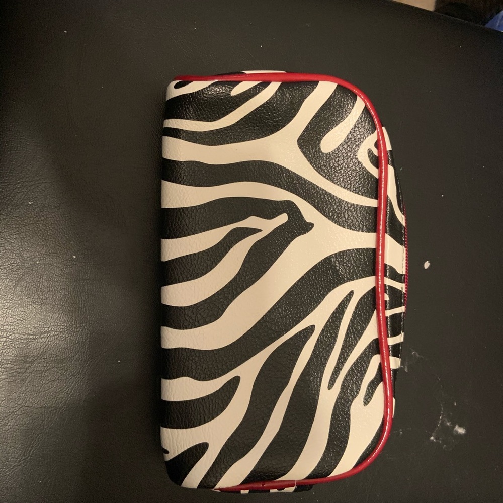 Cosmetic zebra print bag